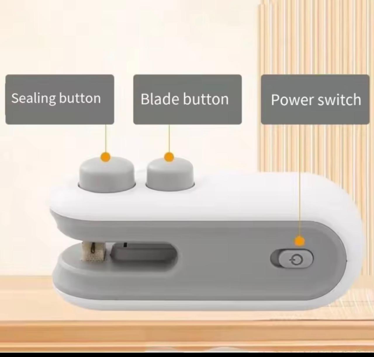 Portable Rechargeable 2-in-1 Bag Sealer & Cutter, Food Bag Sealing Tool
