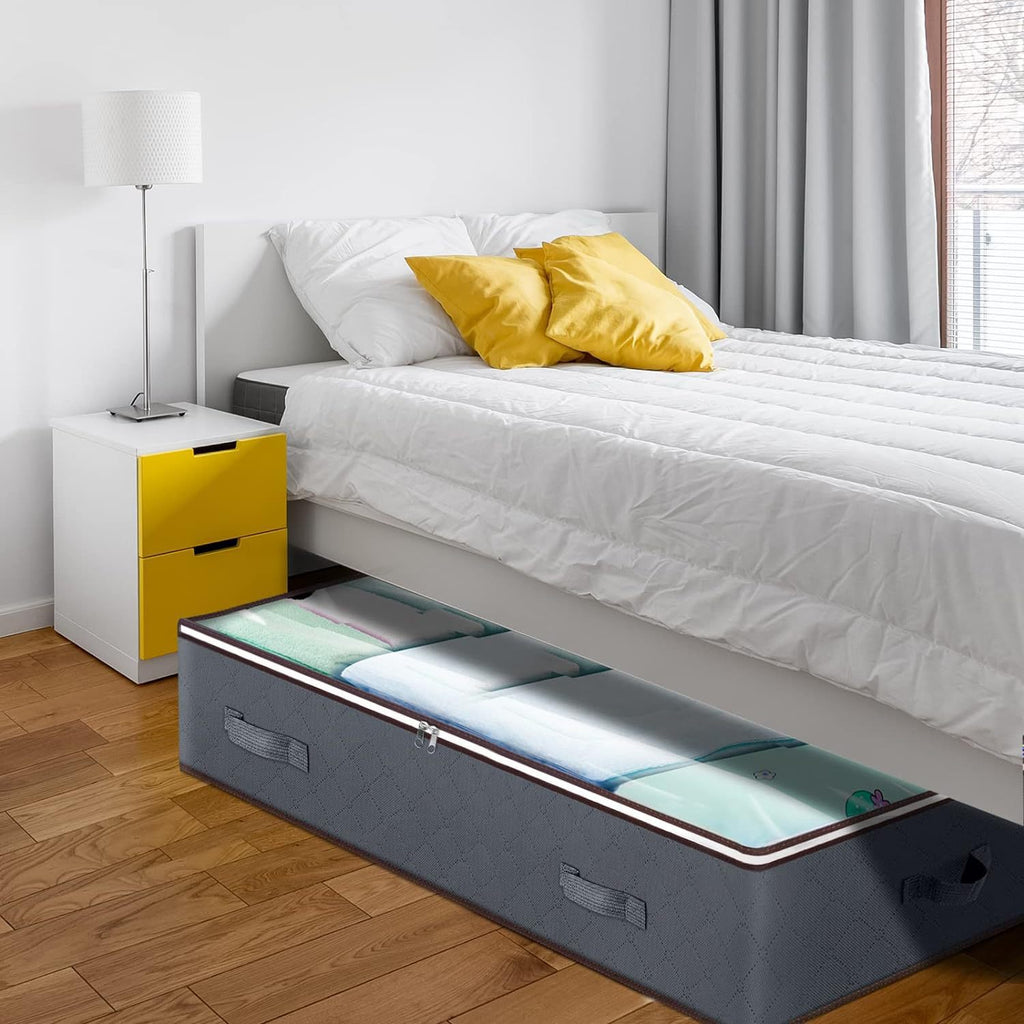 Foldable Under Bed Bags Large Under Bed Storage Boxes Thick Underbed Clothes Storage Bags Zippered Containers Closet Organizer